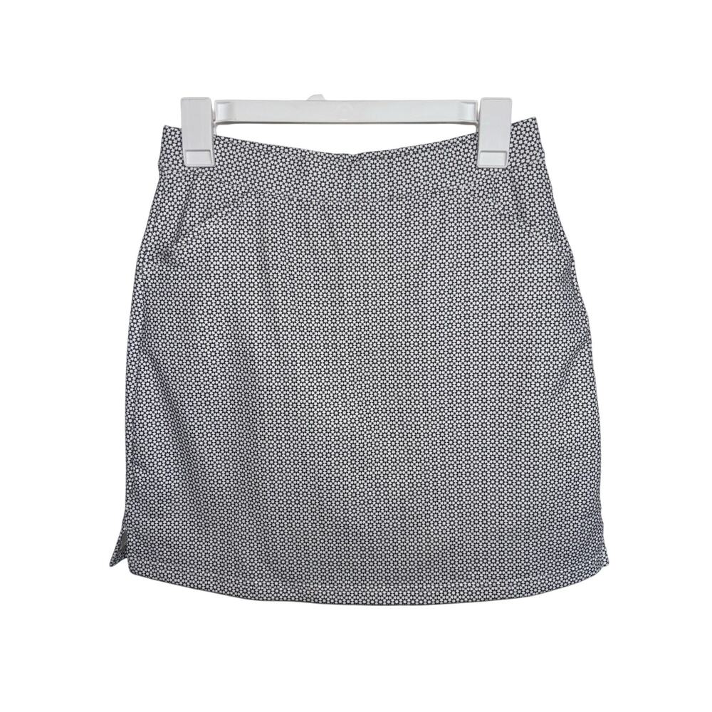 Peter Millar Golf Alice Petal Hem Skort Gray White XS 18” UPF 50+ Pockets